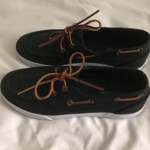 Polo Ralph Lauren Lander Mens Black Boat Shoes.